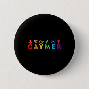 Macaron Rond 5 Cm Gaymer Drôle Fierté Lgbt Gay Joueur Amoureux De Je
