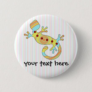 Macaron Rond 5 Cm Gecko Lizard coloré