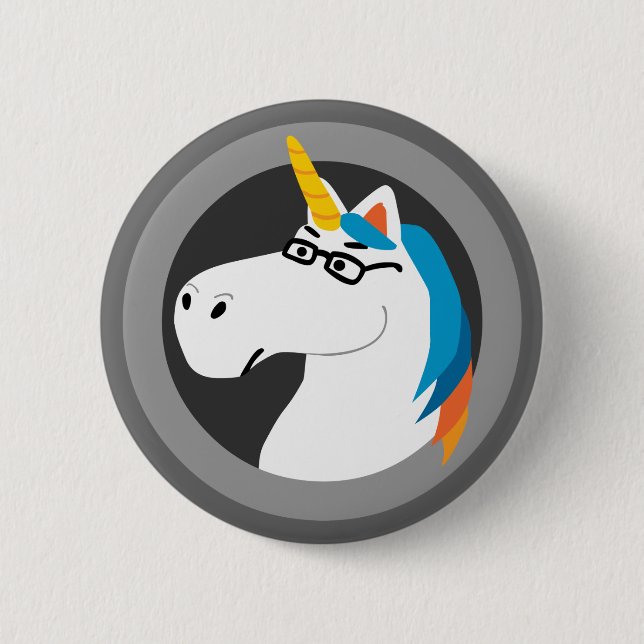 Macaron Rond 5 Cm Geekicorn (Devant)