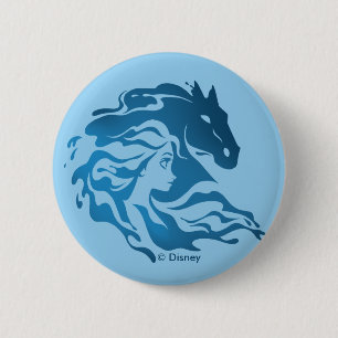 Macaron Rond 5 Cm Gelée 2 : Silhouette D'Aquarelle Elsa Et Nokk