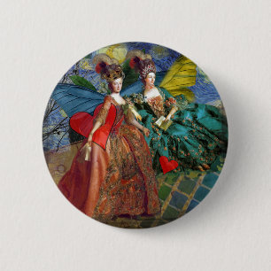 Macaron Rond 5 Cm Gémeaux lunaires Astrologie Artisanat Peinture