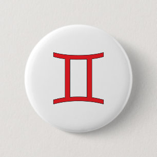 Macaron Rond 5 Cm Gémeaux, symbole du zodiaque, horoscope