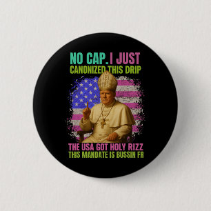 Macaron Rond 5 Cm Gen Alpha Slang Trump En Réputation Pape De L'Égli