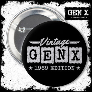 Macaron Rond 5 Cm Gen X Generation Gen Xer Né 1969 Gen X Anniversair