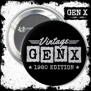 Macaron Rond 5 Cm Gen X Generation Gen Xer Né 1980 Gen X Anniversair