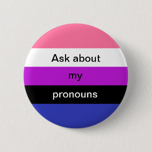 Macaron Rond 5 Cm Genderfluid posent des questions sur mon bouton de
