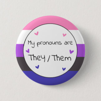 Macaron Rond 5 Cm Genderfluide Eux/Eux Pronoun Pin