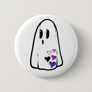 Macaron Rond 5 Cm Genderfluide Fierté Ghost