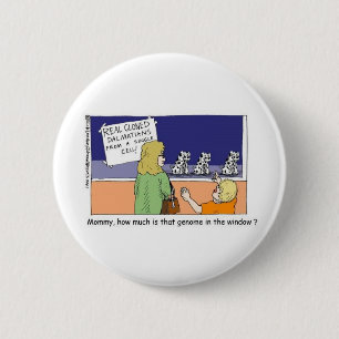 Macaron Rond 5 Cm Génome Dans La Fenêtre Cadeaux Et T-Shirts Drôles