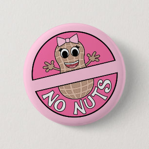 Macaron Rond 5 Cm Genre à thème Nuts ou No Nuts révéler épingle
