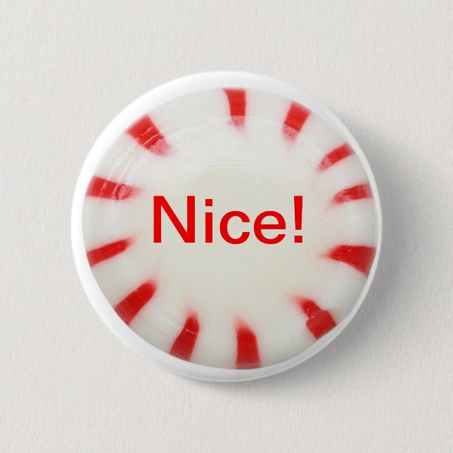 Macaron Rond 5 Cm Gentil ! Bouton de vacances - vilain ou (Devant)