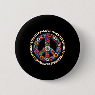 Macaron Rond 5 Cm Gentillesse Paix Égalité Amour Inclusion Espoir Di