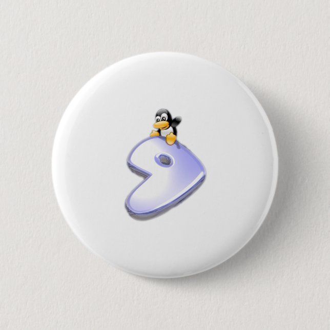 Macaron Rond 5 Cm Gentoo Linux (Devant)