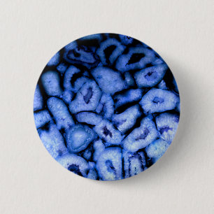 Macaron Rond 5 Cm Géodes Agate Quartz Bleu