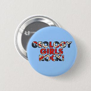 Macaron Rond 5 Cm Geology Girls Rock ! (drapeau britannique)