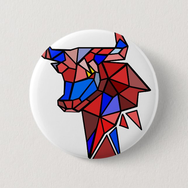 Macaron Rond 5 Cm Geometric Bull Icon (Devant)