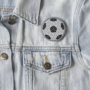 Macaron Rond 5 Cm géométrie sacrée football