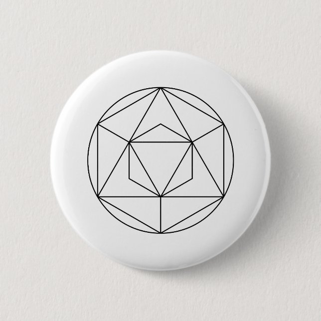 Macaron Rond 5 Cm Géométrie sacrée minimaliste moderne Abstraite (Devant)