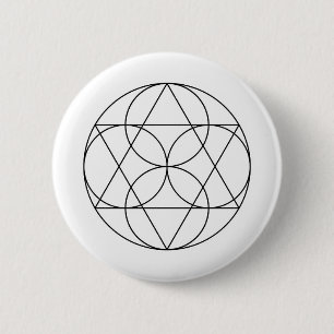 Macaron Rond 5 Cm Géométrie sacrée minimaliste moderne Abstraite