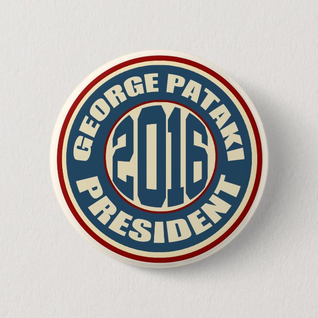 Macaron Rond 5 Cm George Pataki pour le président en 2016 (Devant)
