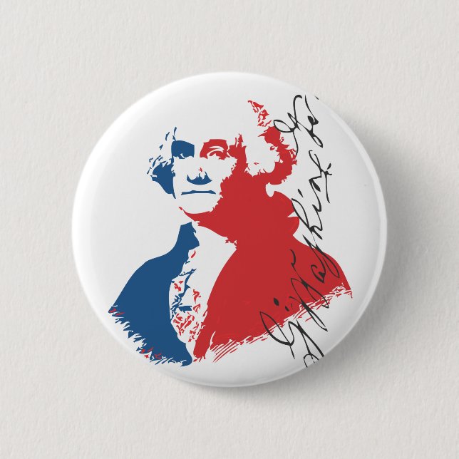Macaron Rond 5 Cm George Washington (Devant)