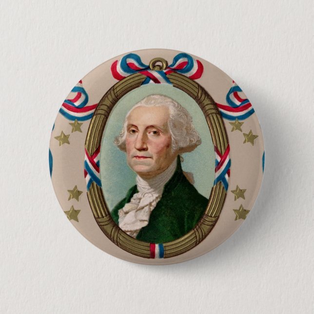 Macaron Rond 5 Cm George Washington (Devant)