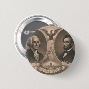 Macaron Rond 5 Cm George Washington Abraham Lincoln Eagle Vintage am
