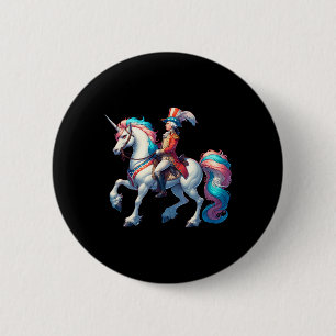 Macaron Rond 5 Cm George Washington chevauchant une licorne 4 juille