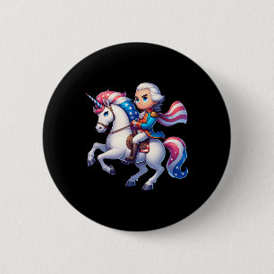 Macaron Rond 5 Cm George Washington Riding A Unicorn 4 juillet Vin