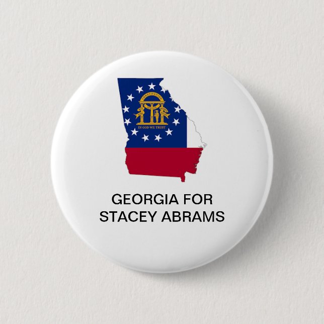 MACARON ROND 5 CM GEORGIE POUR STACEY ABRAMS GOVERNOR BUTTON (Devant)
