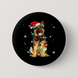 Macaron Rond 5 Cm German Shepherd Dog Tree Christmas Sweater Xmas Do
