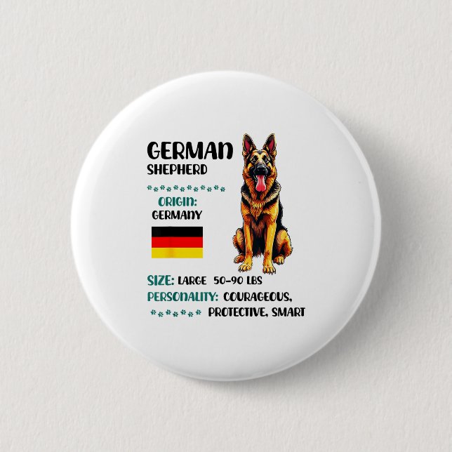 Macaron Rond 5 Cm German Shepherd Origin Funny German Shepherd Lover (Devant)