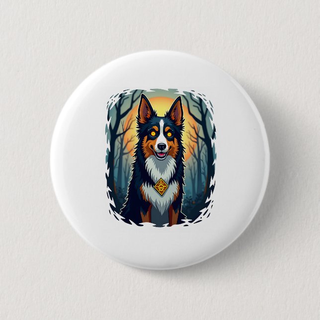 Macaron Rond 5 Cm Ghoul Greyhound Dash (Devant)