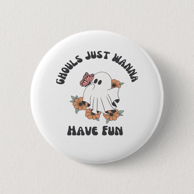 Macaron Rond 5 Cm Ghouls veut juste avoir un design Déplaisant amusa (Devant)