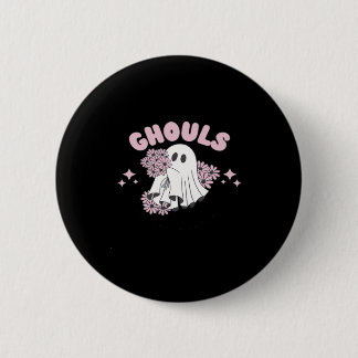 Macaron Rond 5 Cm Ghouls veut juste s'amuser Halloween Art Basic Sty