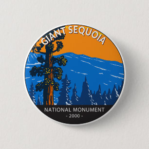 Macaron Rond 5 Cm Giant Sequoia National Monument California Vintage