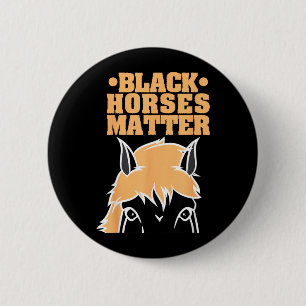Macaron Rond 5 Cm Gif Chevaux Noirs Amoureux Animaux