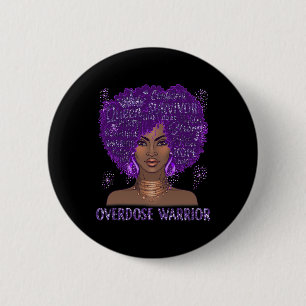 Macaron Rond 5 Cm Gif Ruban Noir Violet Warrior Sensibilisation Over