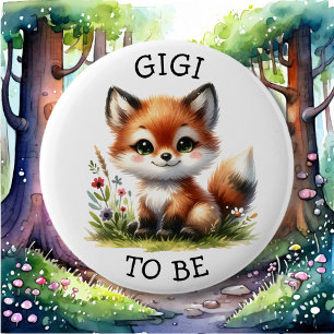 Macaron Rond 5 Cm Gigi   Bouton Baby shower à thème Woodland