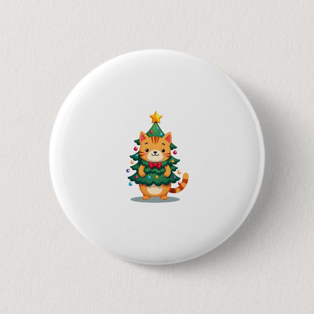 Macaron Rond 5 Cm Gingembre Chat Noël Arbre mou Noël 2 (Devant)