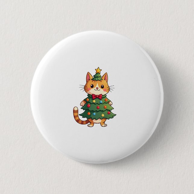 Macaron Rond 5 Cm Gingembre Chat Noël Arbre mou Noël 4 (Devant)