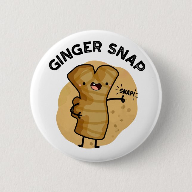 Macaron Rond 5 Cm Ginger Snap Funny Food Herb Spice Pun (Devant)