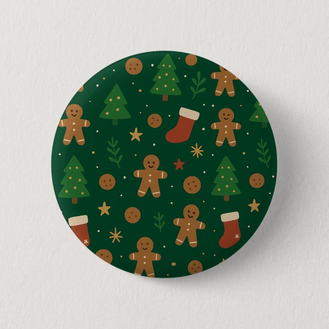 Macaron Rond 5 Cm Gingerbread Christmas Fun (Devant)