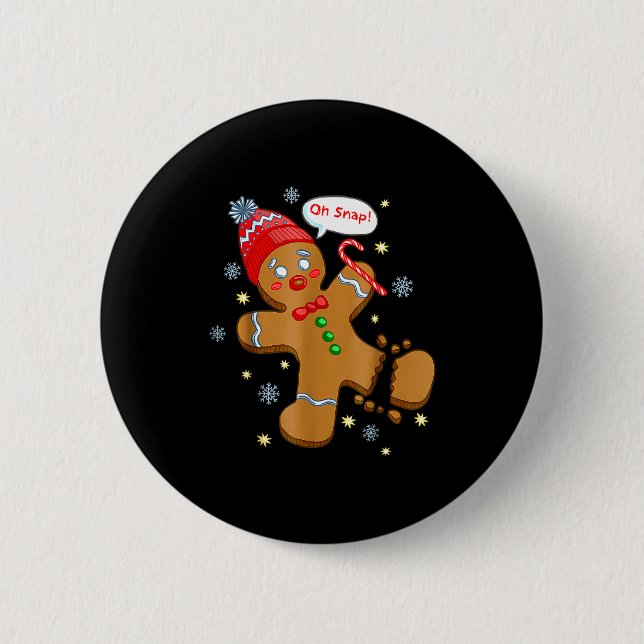 Macaron Rond 5 Cm Gingerbread Man Cookie Ugly Sweater Oh Snap Christ (Devant)