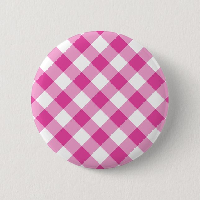 Macaron Rond 5 Cm Gingham rose (Devant)