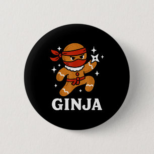Macaron Rond 5 Cm Ginjas Pain d'épice Ninja Drôle de Cookie de Noël