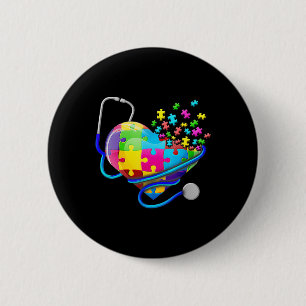 Macaron Rond 5 Cm Girafe Autism Seeing World Different Angle Aware