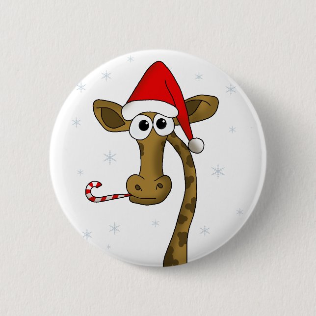 Macaron Rond 5 Cm Girafe de Christmas (Devant)