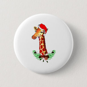 Macaron Rond 5 Cm Girafe de Noël