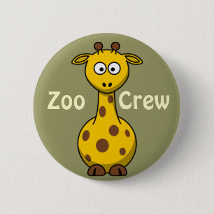 Macaron Rond 5 Cm Girafe d'équipage de zoo